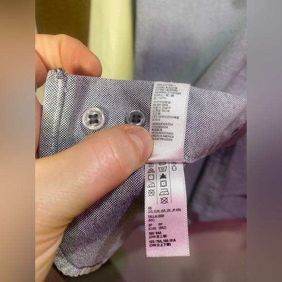 Vintage American Apparel Oxford Colorblock Shirt XS - Y2K/90s Preppy Unisex - Picture 10 of 12